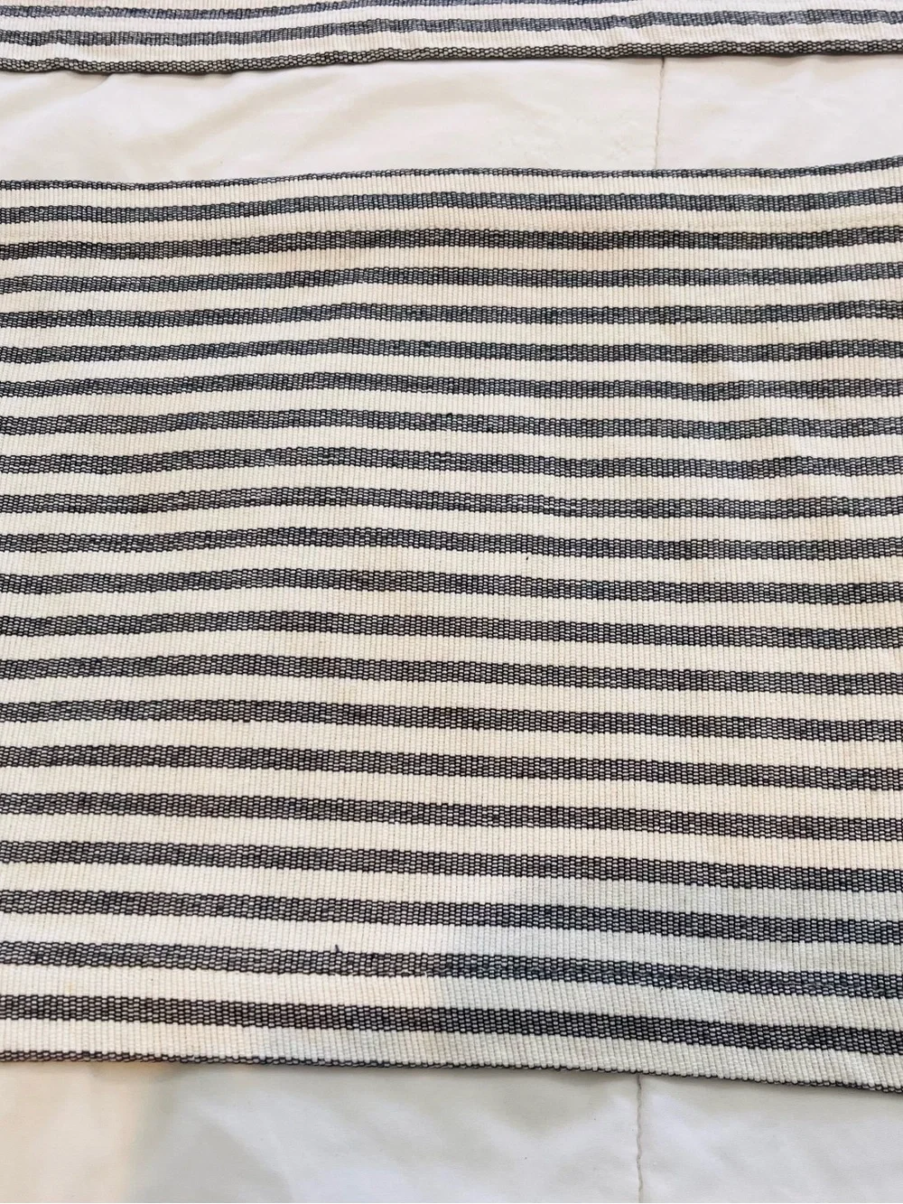 Artisan Home set of 4 charcoal gray & white striped placemats modern minimalist